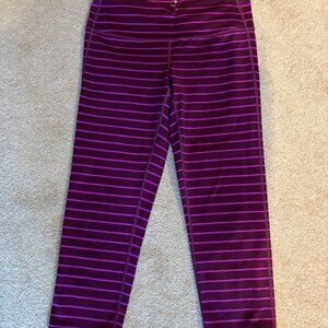 Athleta Purple Stripe Capris